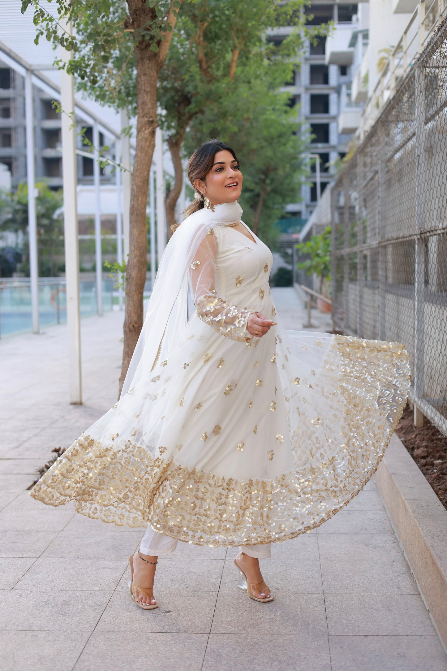 Anarkali (White Golden)
