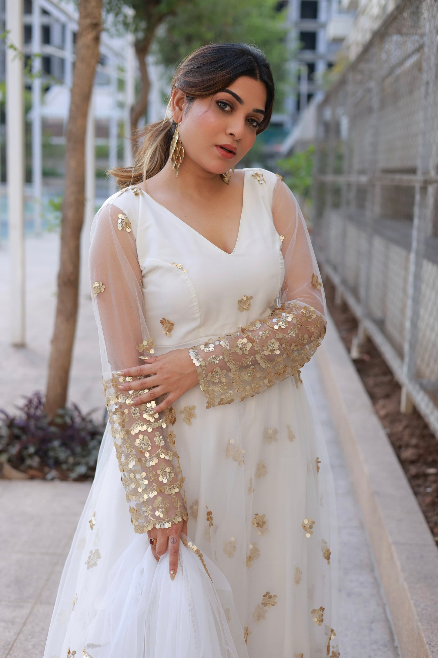 Anarkali (White Golden)