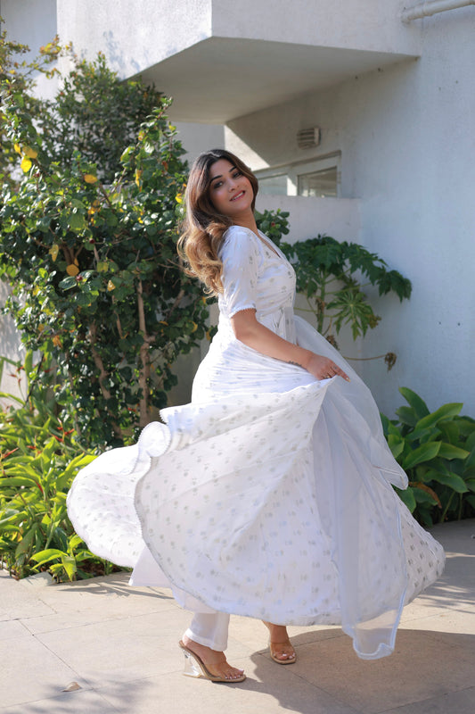 Anarkali (Satin White)