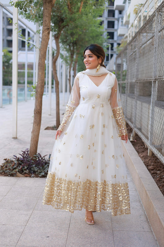 Anarkali (White Golden)
